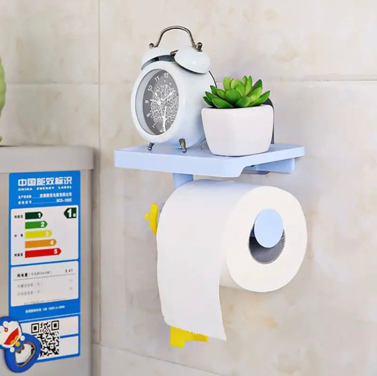 Toilet Paper Roll Holder with Phone Shelf, Wall-Mounted Paper Dispenser, Wall Hanging Tissue Storage Rack Toilet Paper Roll Holder with Phone Shelf, Wall-Mounted Paper Dispenser, Wall Hanging Tissue Storage Rack